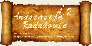 Anastasija Radaković vizit kartica